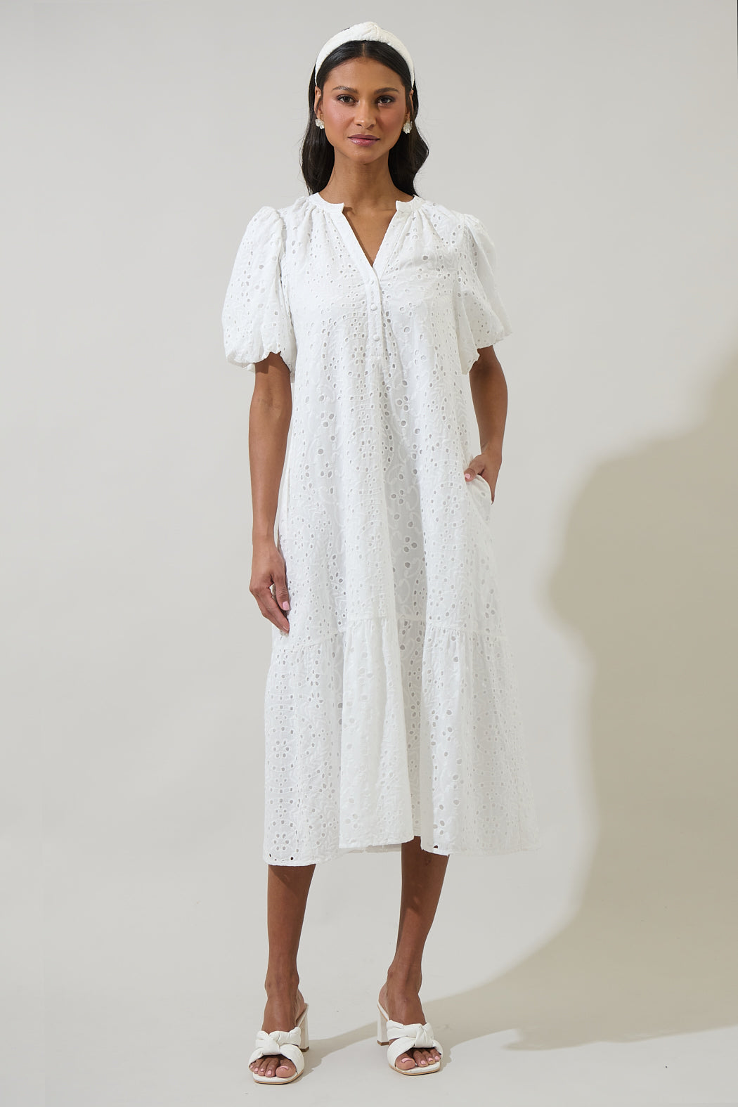 Alix Nova Eyelet Midi Dress