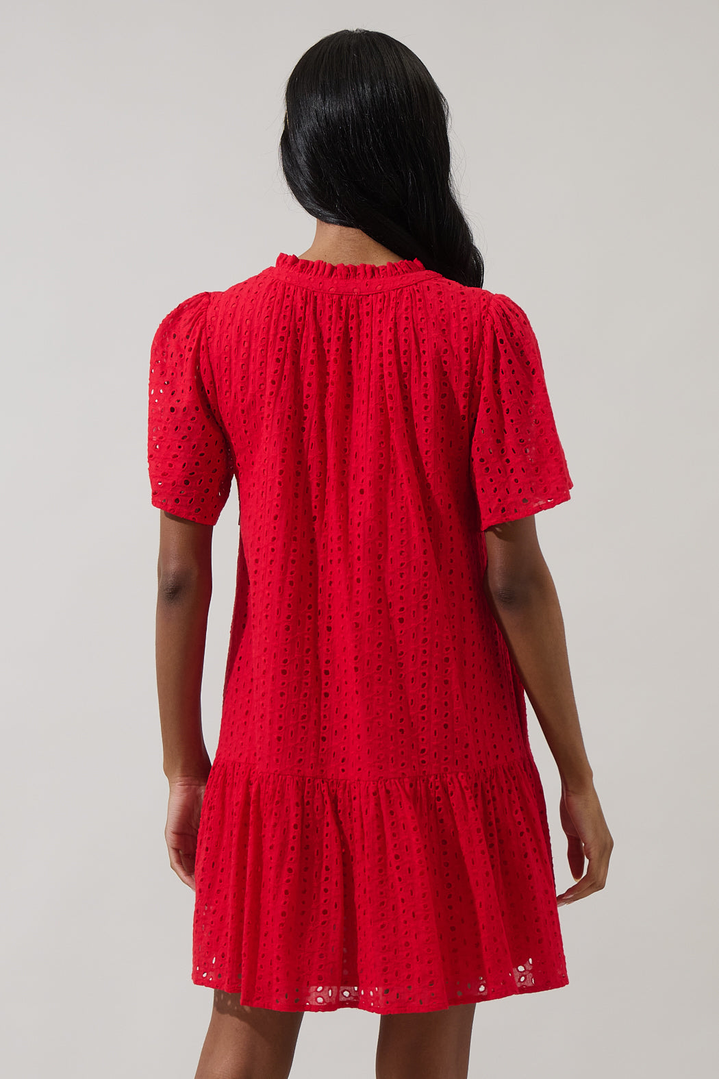 Azari Eyelet Shift Mini Dress