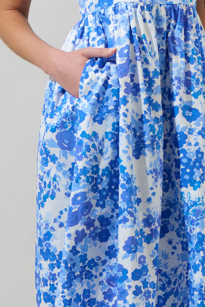 Carli Floral Alessi Puff Sleeve Midi Dress
