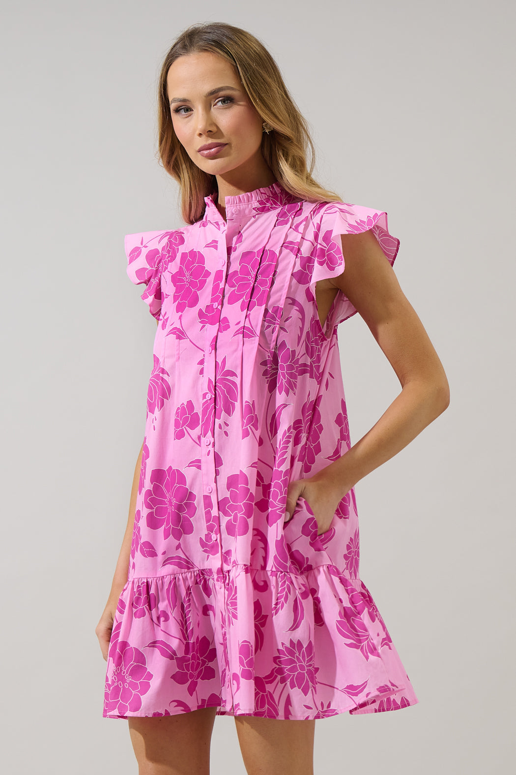 Dovina Floral Paix Shift Mini Dress