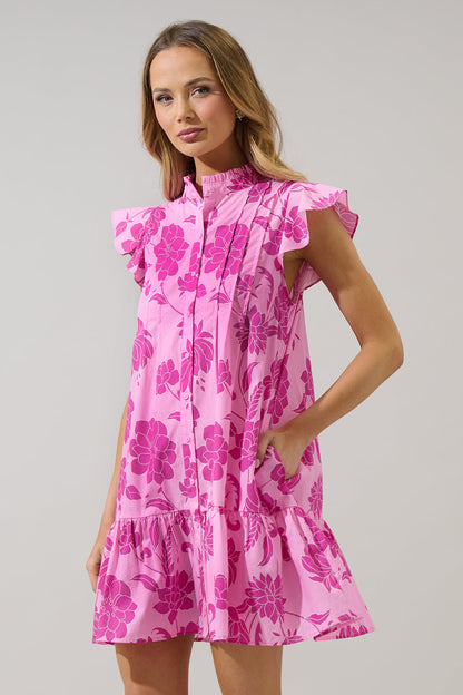 Dovina Floral Paix Shift Mini Dress