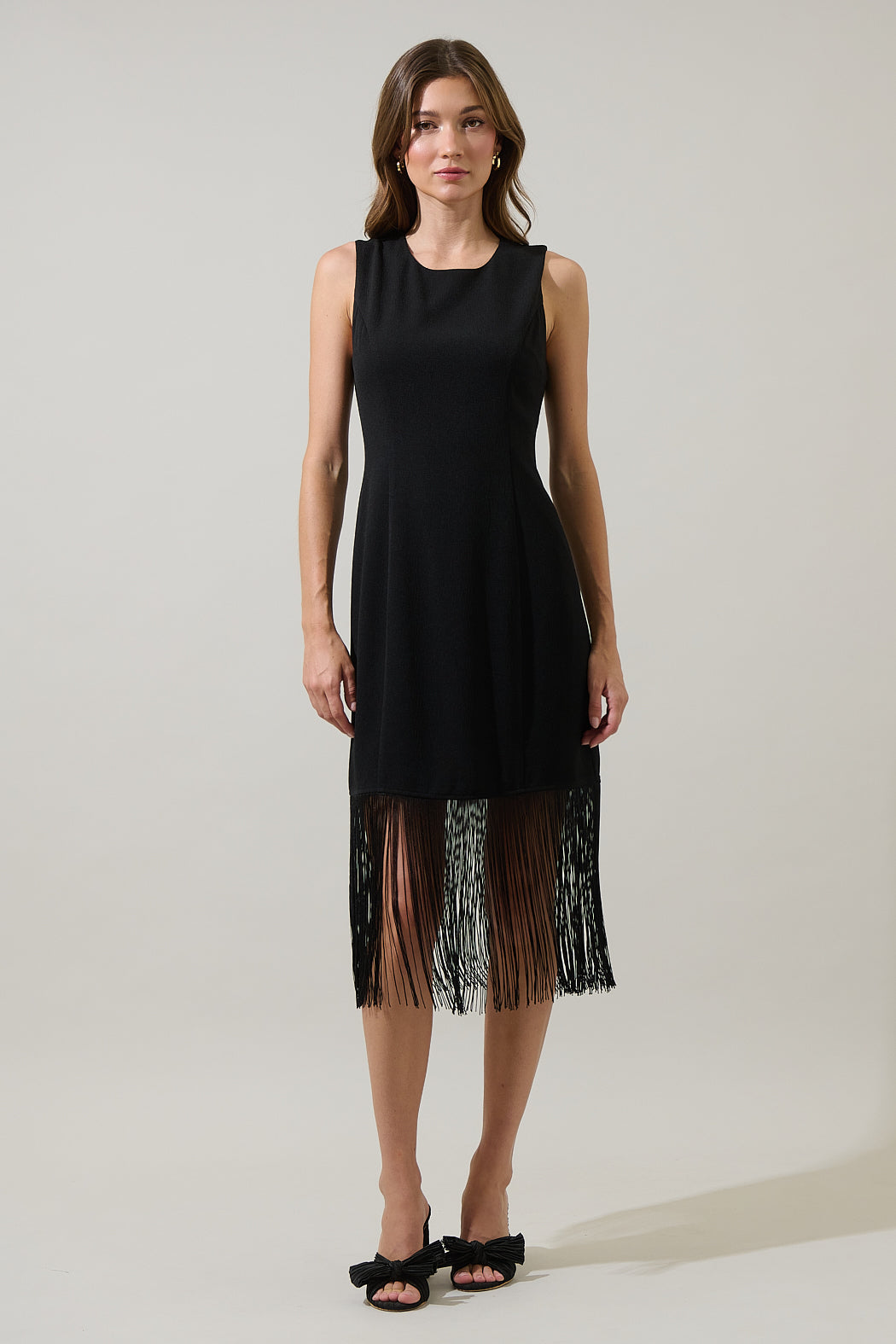 Ardena Sleeveless Fringe Midi Dress