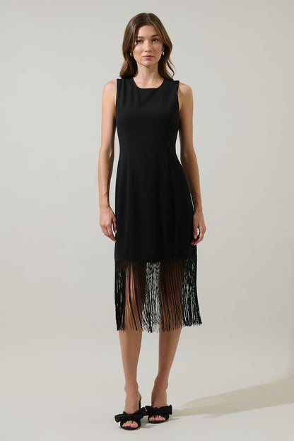 Ardena Sleeveless Fringe Midi Dress