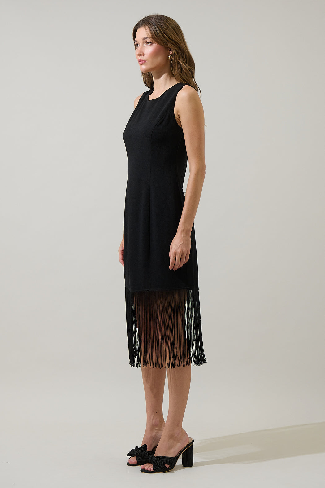 Ardena Sleeveless Fringe Midi Dress
