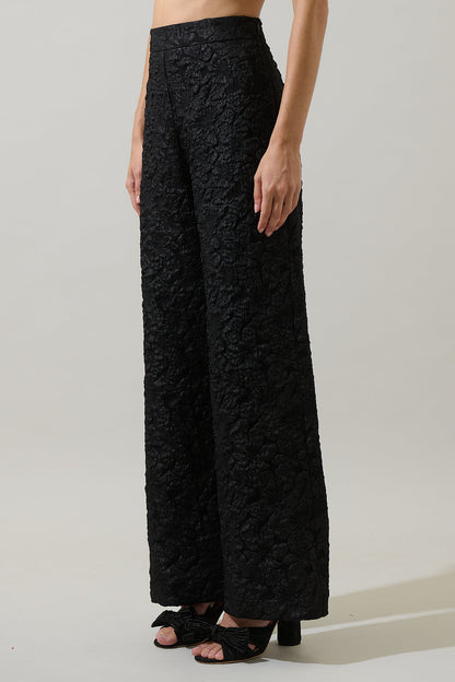 Arielle Jacquard Bern Wide Leg Pants