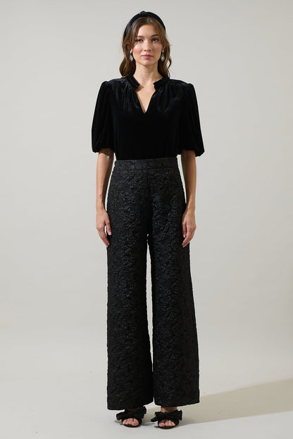 Arielle Jacquard Bern Wide Leg Pants