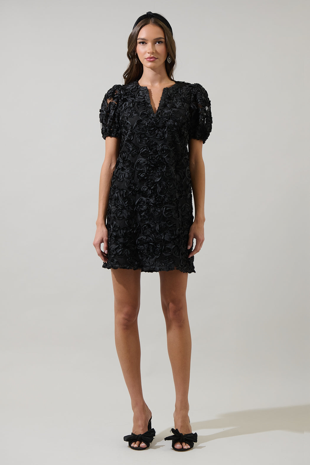 Eirene Rosette Mini Dress
