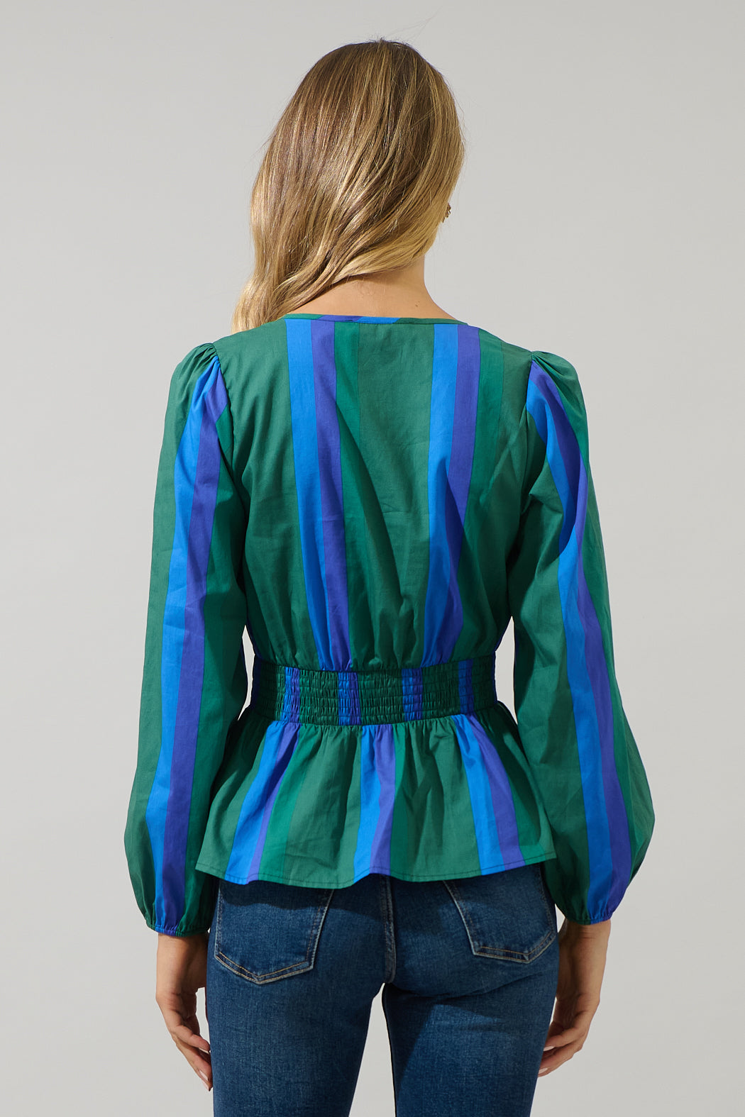 Dolary Stripe Mirana Smocked Top