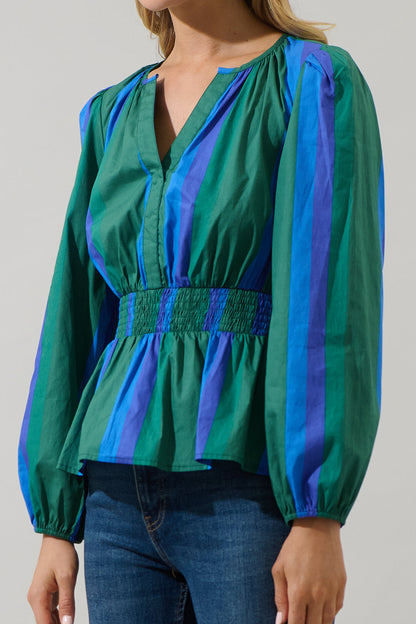 Dolary Stripe Mirana Smocked Top