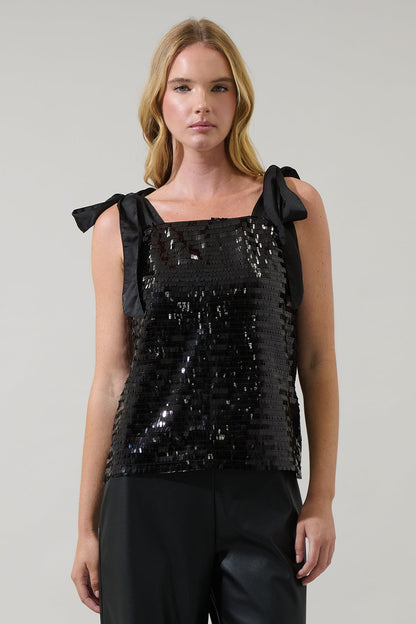 Eliora Sequin Tie Top