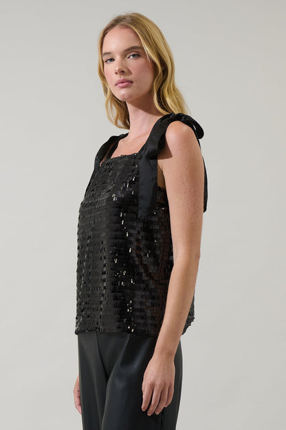 Eliora Sequin Tie Top