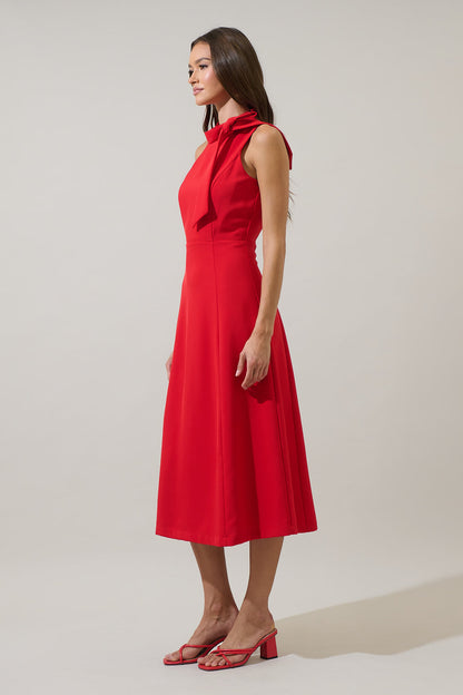 Daliah Sleeveless Bow Midi Dress