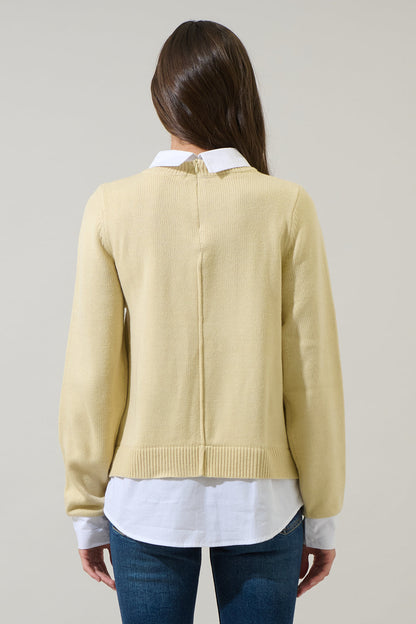 Azira Mix Media Collared Sweater