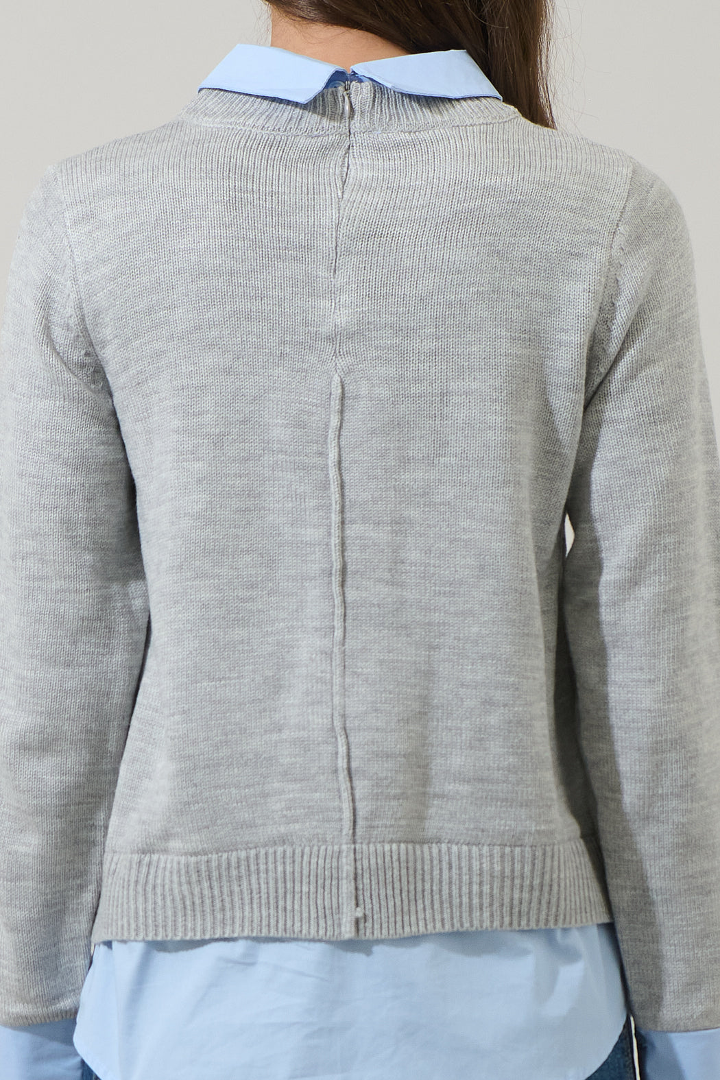 Azira Mix Media Collared Sweater