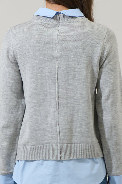 Azira Mix Media Collared Sweater