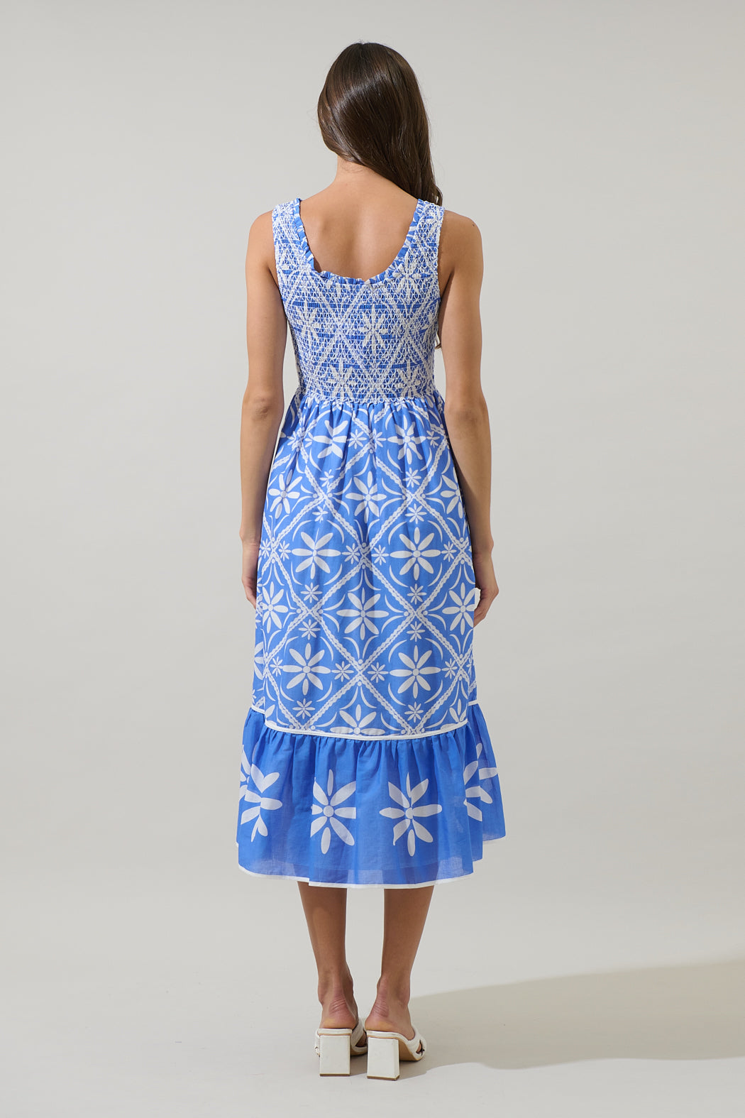 Alexie Floral Jessy Smocked Midi Dress