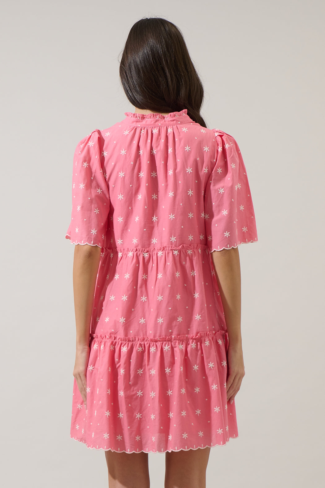 Asbury Embroidered Dixie Split Neck Shift Dress