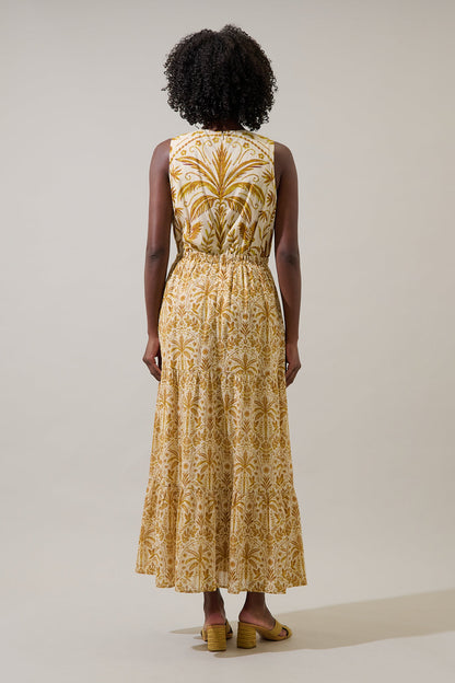 Calina Tropical Jivie Tiered Maxi Dress