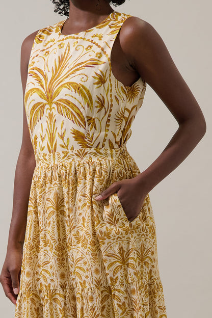 Calina Tropical Jivie Tiered Maxi Dress