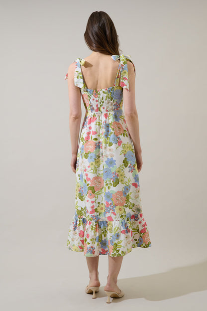 Baker Tie Strap Midi Dress Esther Floral