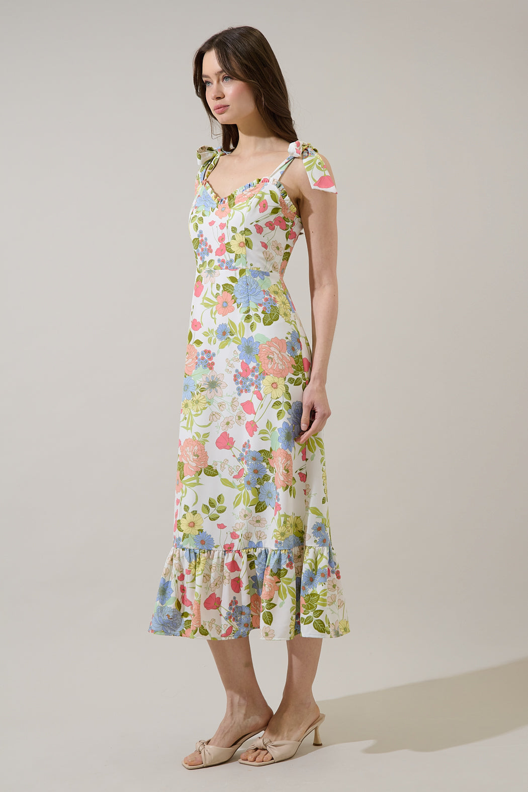 Baker Tie Strap Midi Dress Esther Floral