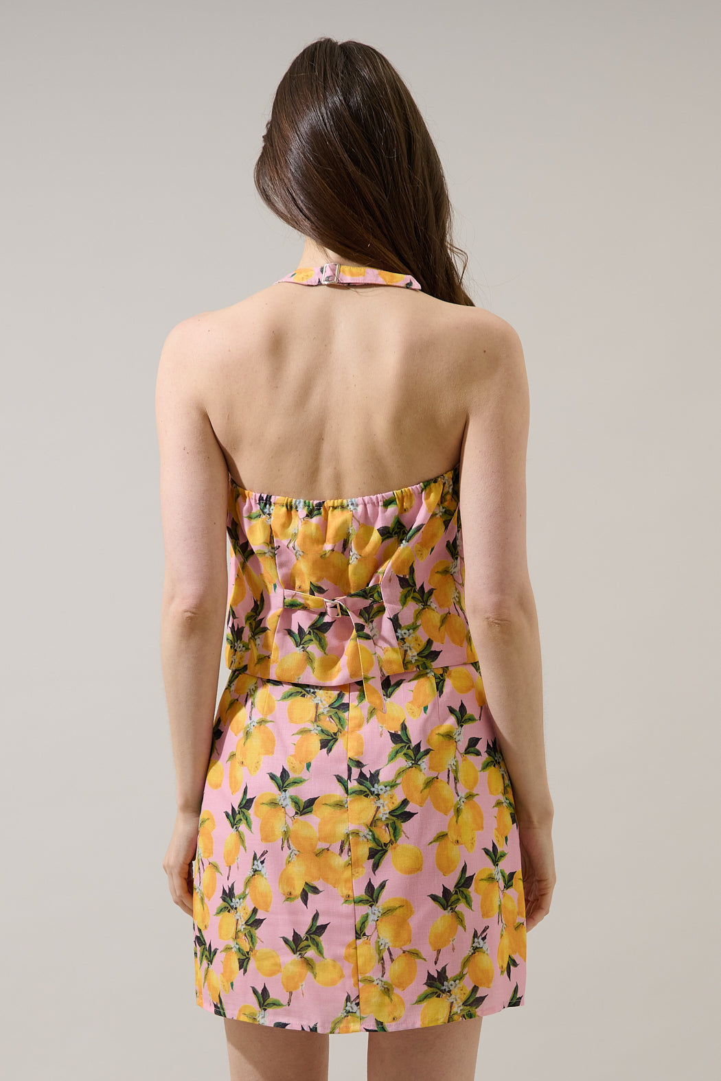 Desery Linen Asymmetric Vest Top Lemon