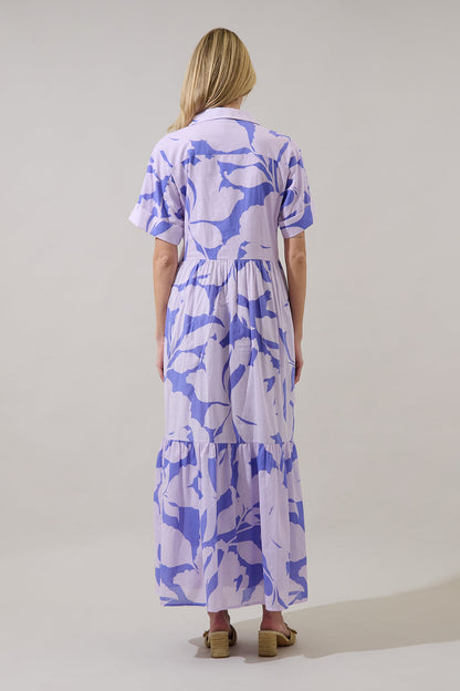 Astera Collared Button Up Maxi Dress Nataly Floral