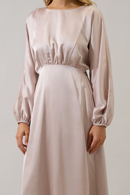 Chateau Satin Dolman Sleeve Midi Dress