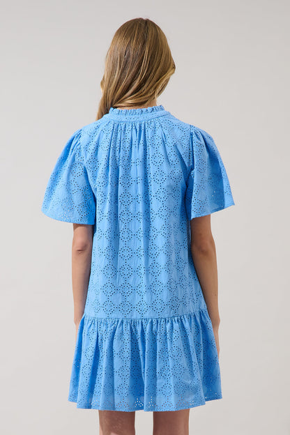 Azari Shift Mini Dress Marvan Eyelet