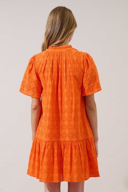 Azari Shift Mini Dress Marvan Eyelet