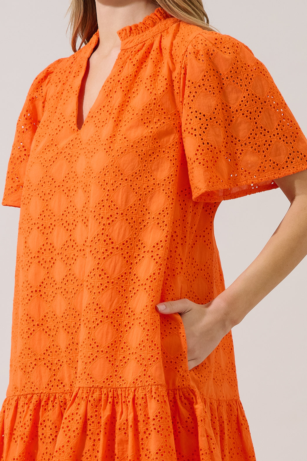 Azari Shift Mini Dress Marvan Eyelet