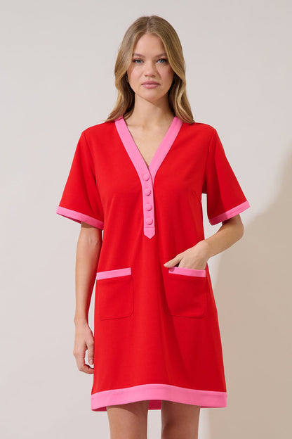 Durmela Contrast Shift Mini Dress