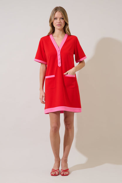 Durmela Contrast Shift Mini Dress