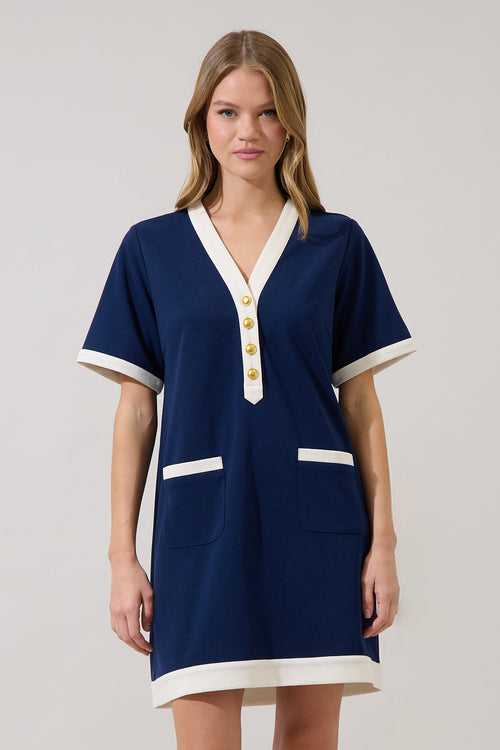 Durmela Contrast Shift Mini Dress