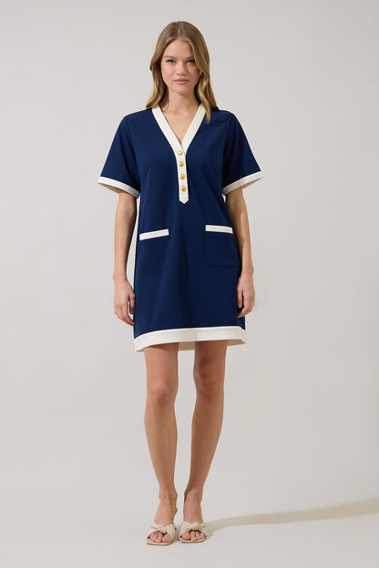 Durmela Contrast Shift Mini Dress