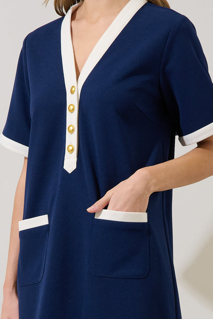 Durmela Contrast Shift Mini Dress