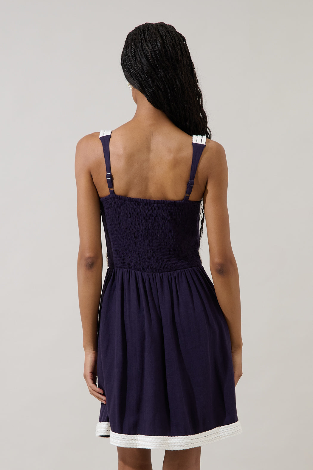 Diamy Braided Contrast Mini Dress