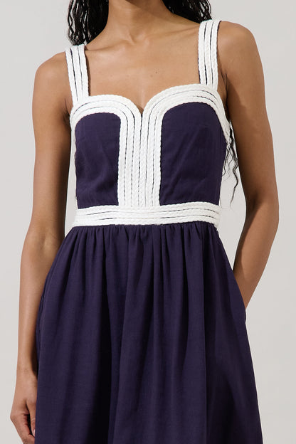 Diamy Braided Contrast Mini Dress