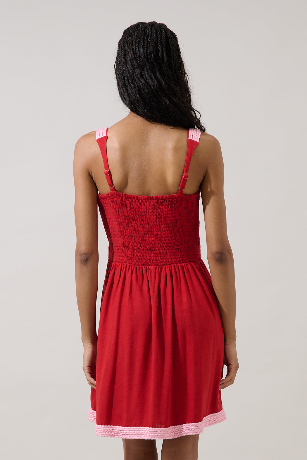 Diamy Braided Contrast Mini Dress