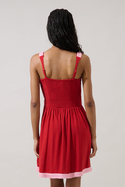 Diamy Braided Contrast Mini Dress