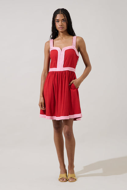 Diamy Braided Contrast Mini Dress
