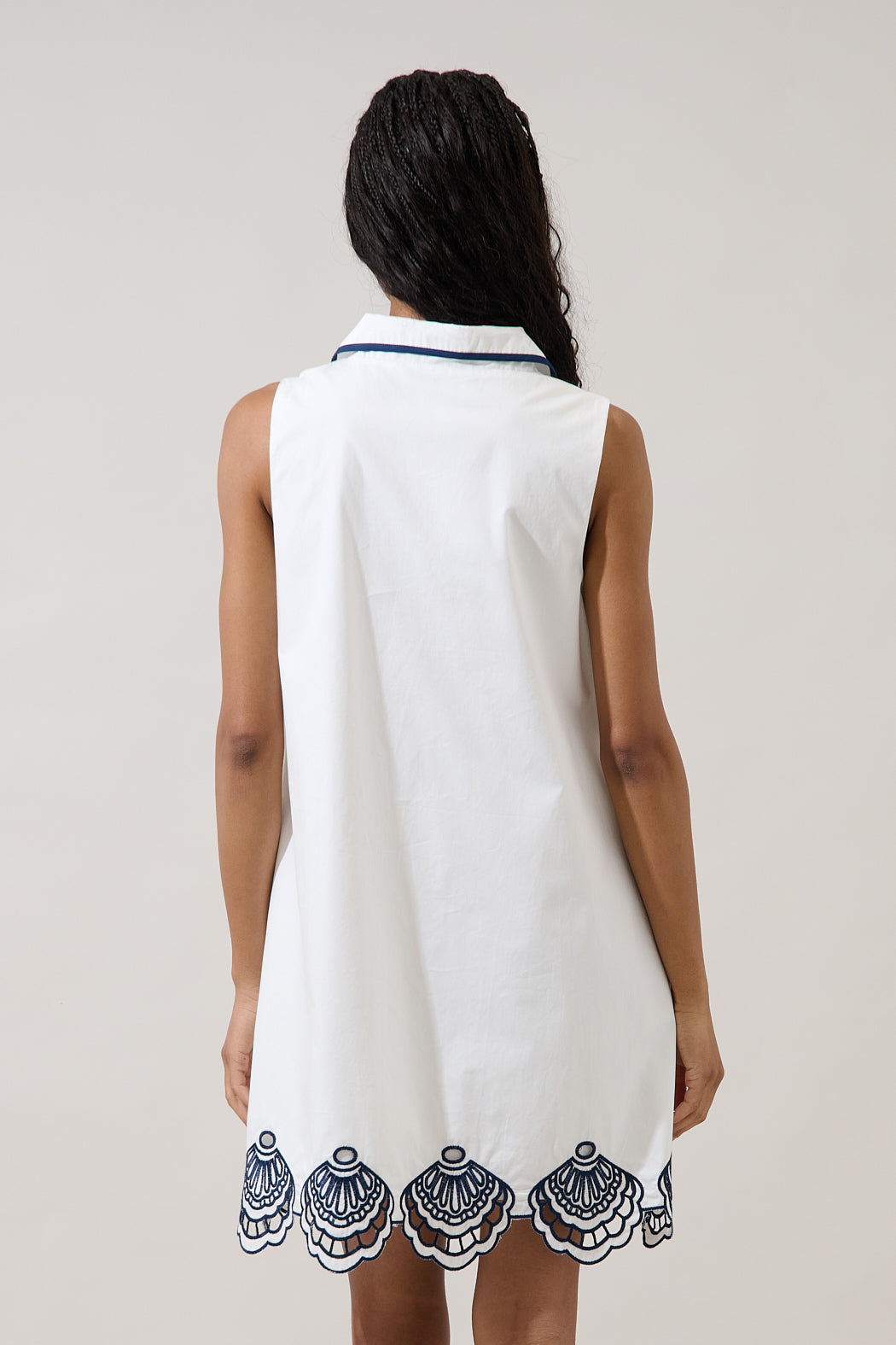Ashley Embroidered Collared Mini Dress