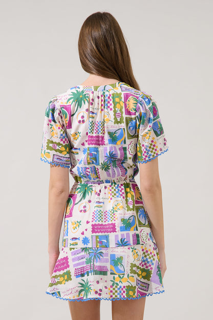 Bouse Shift Mini Dress Postcard