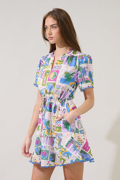 Bouse Shift Mini Dress Postcard