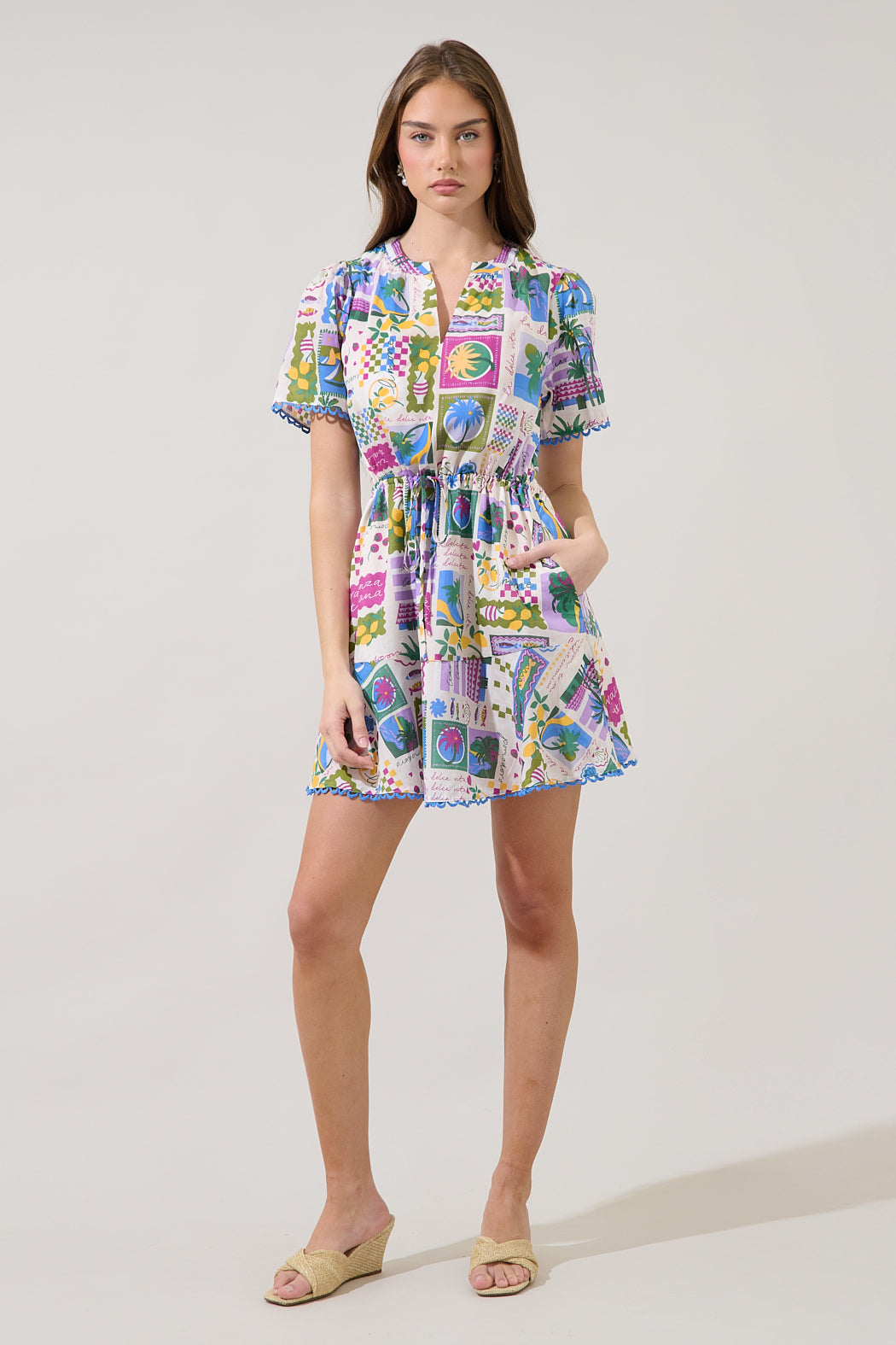 Bouse Shift Mini Dress Postcard