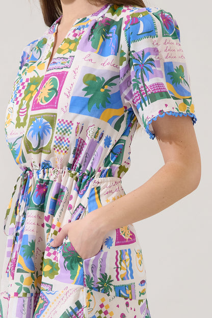 Bouse Shift Mini Dress Postcard