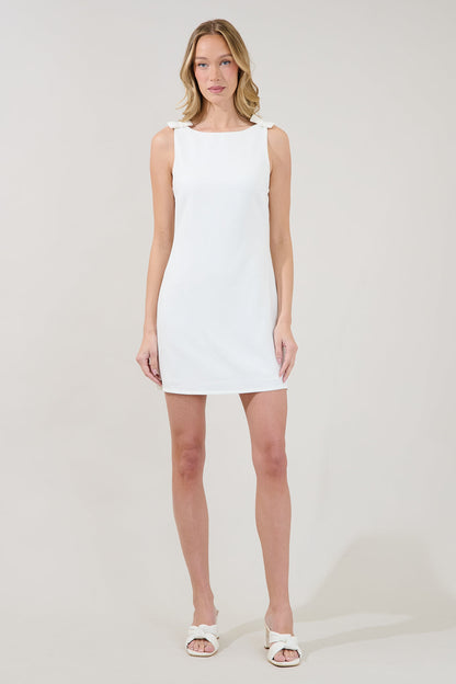 Chelsea Boat Neck Mini Shift Dress