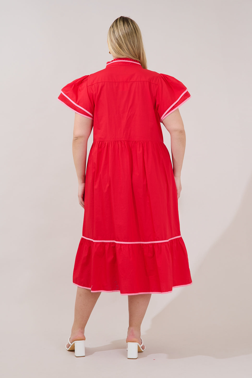 Davie Button Down Midi Dress Curve