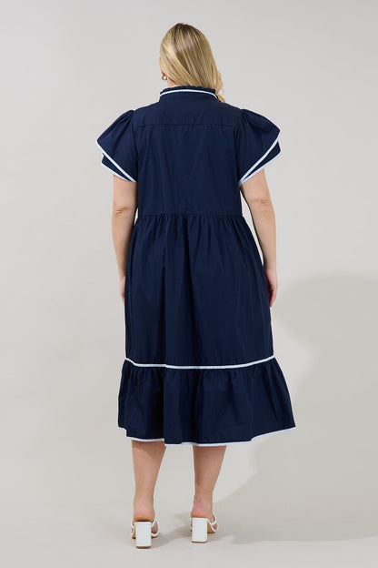 Davie Button Down Midi Dress Curve