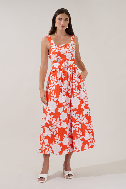 Avril Belted Midi Dress Lilo Tropics